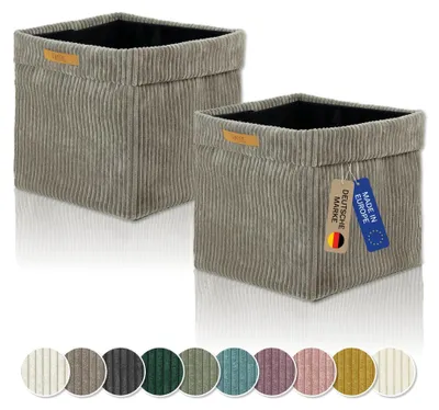 Obrázek produktu pro Kallax, úložné boxy Cord, sada 2 kusů, barva taupe, skládací úložná krabice, rozměry 33x33x31 cm