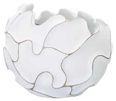 Produktbild von Mauro Ferretti Übertopf Lines Ø 44x37 cm weiß gewaschen