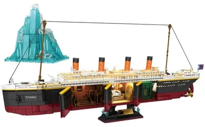 Image de Titanic - Kit de construction WGC66010 - 2288 pièces - Navire de croisière avec iceberg - Petites briques de construction - Plastique ABS - À partir de 14 ans - Sans emballage