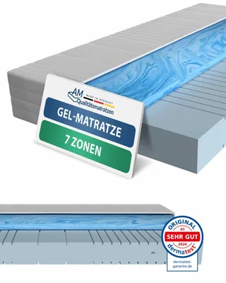 Produktbild von AM Qualitätsmatratzen | Gelschaum-Matratze 90x200 cm | H2 | Hochwertige Matratze mit 4 cm Gelschaum-Auflage | 20 cm Höhe |  Germany | 90 x 200 cm