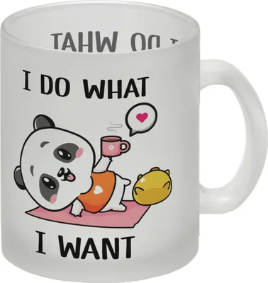 Produktbild von I do what I want Panda Glas Tasse