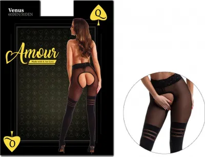 Produktbild von Venus Strumpfhose im offenen Schritt 60/30 den Schwarz 3-4