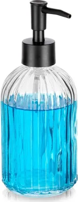 Image de Vilde | Distributeur de savon en verre - Transparent - 400 ml - Distributeur à pompe - Distributeur de liquide vaisselle