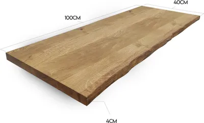 Produktbild von Holz Waschtischplatte für Aufsatzbecken Waschtischkonsole Eiche 100cm