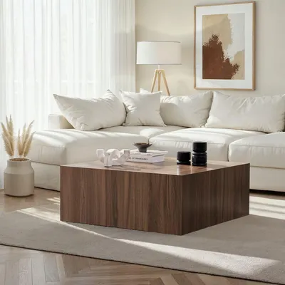 Produktbild von Skye Decor, Prizma - Walnut, Couchtisch, Nussbaum, 100% MDF, 90 x 90 x 35 cm