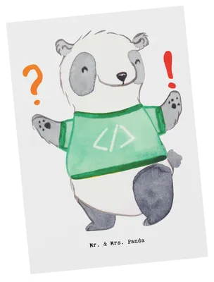 Produktbild von Mr. & Mrs. Panda Ansichtskarte Programmierer Herz - Weiß - Geschenk, einzelkarte, Postkarte, Computerfachmann, Ansichtskarten, Postkarten, Nerd, Problem Lösen, Grußkarte