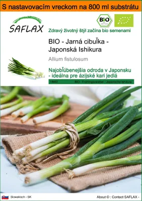 Obrázok produktu pre SAFLAX Garden in the bag - BIO - Jarná cibuľka - Japonská Ishikura - Allium fistulosum - 150 Semená - S pestovateľským substrátom v praktickom samostaviteľnom vrecku