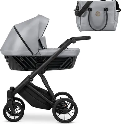 Produktbild von Kunert IVENTO 2in1  Kinderwagen in Grau mit schwarzem Rahmen