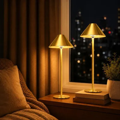 Image de Lampe de table LED rechargeable, lot de 2 - Lampe de chevet romantique à aimant, éclairage d'ambiance, lampe décorative sans fil pour balcon, restaurant, cadeaux