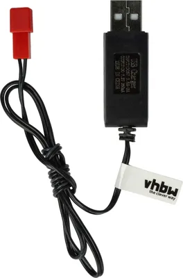 Produktbild von vhbw USB-Ladekabel für RC-Akkus mit JST-Anschluss, RC-Modellbau Akkupacks - 60 cm 7,2 V