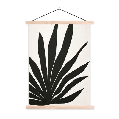 Produktbild von MuchoWow® Textilposter Blatt - Pflanze - Minimalismus 120x160 cm mit holzfarbenen Rahmen - Plakatkarton