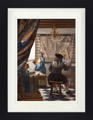 Produktbild von Johannes Vermeer Gerahmtes Bild Mit Edlem Passepartout | Wand-Bilder | Im Bilderrahmen - Die Malkunst, 1666 (40 x 30 cm)