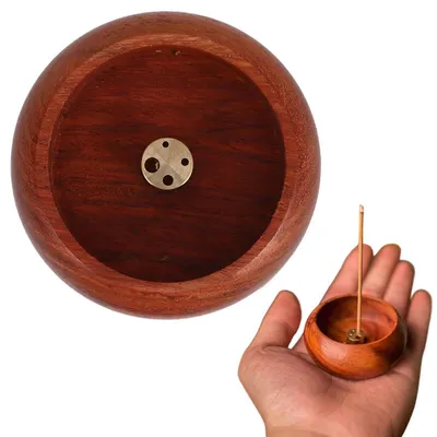 Wierookstokjeshouder aus Holz, 8x8x3 cm, Zen-Stil