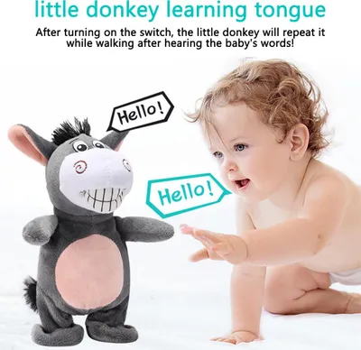 Produktbild von Stofftierspielzeug Elektrische lustige Eselpuppe für Baby 72 Kinderlieder Plüsch Gehen und Sprechen
