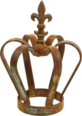Produktbild von Rostige Metall Krone 20x28cm Nostalgische Vintage-Gartenkrone Edelrost Dekoration
