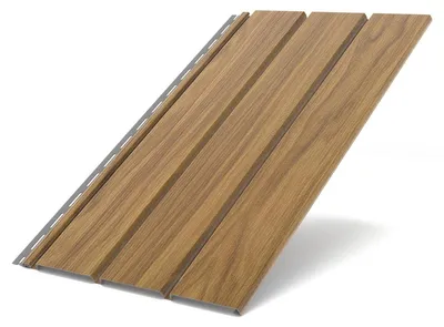 Produktbild von BRYZA Dachuntersichtplatte Vollkunststoff, Länge 3M, Breite 305 mm, Goldnussbaum