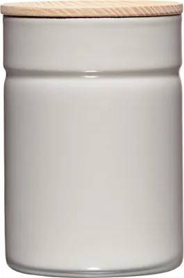 Produktbild von Riess Vorratsdose mit Eschenholzdeckel Ø8cm 0,49L Grey Emaille