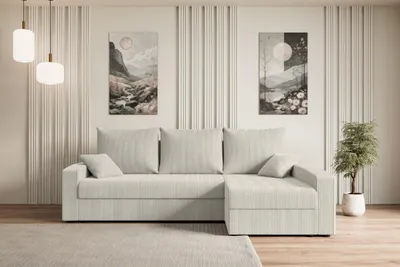 Produktbild von ALTDECOR Ecksofa mit Schlaffunktion und Bettkasten Corner Sofa Bett Eckcouch Couch L-Form Schlafcouch Ausziehbar Wohnlandschaft Schlafsofa Cauchsofa  ALESIA-L -231x140x90 cm Cremeweiß