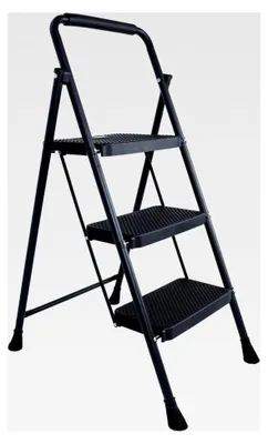 Produktbild von Klappbarer Tritthocker mit breitem Anti-Rutsch-Pedal, stabile Stahlleiter, 3 Stufen
