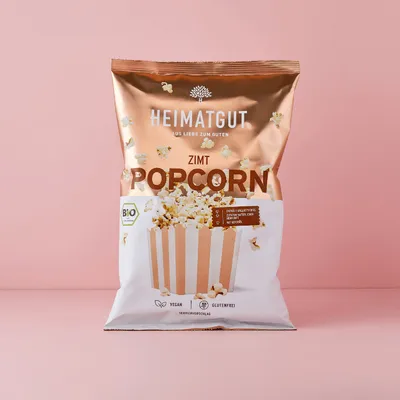 Produktbild von HEIMATGUT – veganes  Zimt Popcorn – 1 x 90g