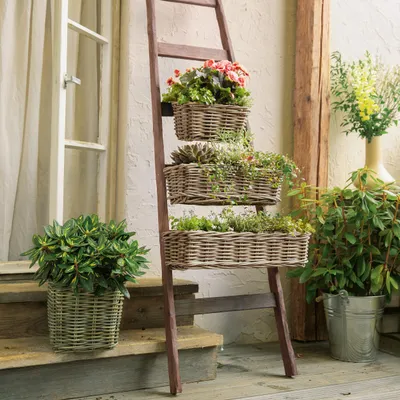 Produktbild von Rattan Pflanzkasten Koboo Grey groß – Balkonkasten