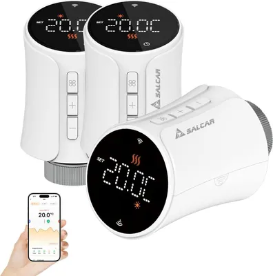 Produktbild von Smart Home Heizkörperthermostat WiFi Heizkörper-LCD-Anzeige Batteriebetrieben Sprachsteuerung  Kompatibel mit Alexa Google Assistant