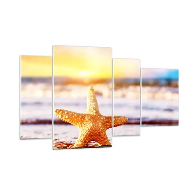 Produktbild von Bilder auf glas - Starfish Strand Sand Ozean - 120x70cm - Glasbilder - Wandbilder - Kunstdruck - zum Aufhängen bereit - Wanddekoration aus Glas - Glas Bilder - Wandbild auf Glas - GDL120x70-2815