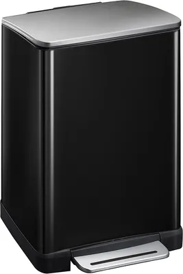 Image de EKO - E-Cube Poubelle à pédale 40 litres - Stainless steel Plastic - noir, inox mat