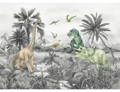 Produktbild von Fototapete Vlies FTDXL 1993 Dinos Jungl 4-tlg. 252 x 182 cm