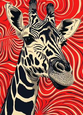 Produktbild von Plakat 13x18cm Giraffenblick