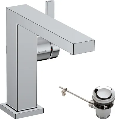 Immagine prodotto di hansgrohe Tecturis E Fine Mitigeur monocommandé pour lavabo 110, saillie 155mm, garniture de vidage à tirette, CoolStart, EcoSmart+, 73023000, 73023000