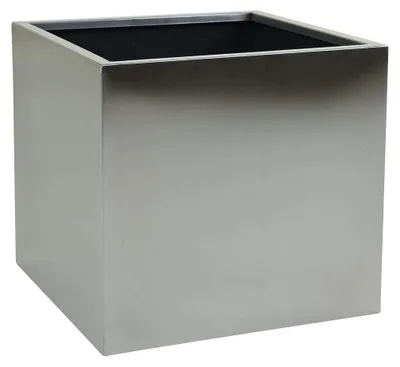 Immagine prodotto di Vaso da fiori BLOCK in acciaio inossidabile spazzolato 50x50x50 cm