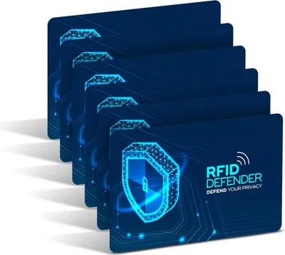 Produktbild von RFID DEFENDER 6x NFC RFID Karte Karten Set RFID & NFC Schutz Blocker Card für EC Kreditkarten Ausweis