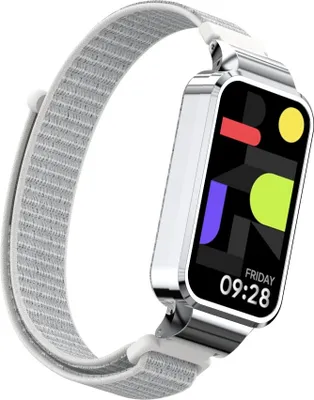 Produktbild von Strap-it Nylonband mit Klettverschluss - passend für Xiaomi Smart Band 9 Active (Muschel)