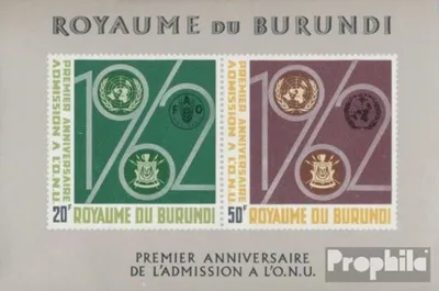 Produktbild von Briefmarken Burundi 1963 Mi Block2 (kompl.Ausg.) postfrisch UNO