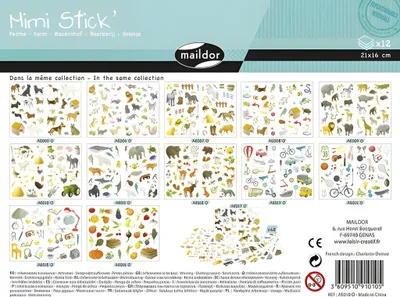 Produktbild von Maildor Mimi Stick', 12 Stickerbogen 21x16cm, Bauernhof - Mehrfarbig AE010O