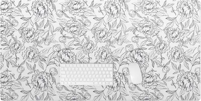 Produktbild von Blumenkonturmuster – Schreibtischunterlage – Rutschfeste Tischunterlage – Schreibtischmatte für Büro & Zuhause – Schreibunterlage – Mauspad – Tischmatte – 120 x 60 cm