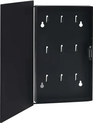 Produktbild von vidaXL Schlüsselkasten mit Magnettafel Schwarz 30x20x4 cm