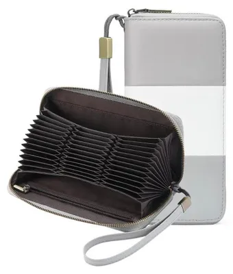 Produktbild von GOIACII Geldbörse Damen, RFID Blocking, großes Langformat, 36 Kartenfächer, elegantes Lederdesign.