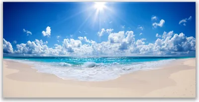 Produktbild von Acrylglasbilder 120x60 Wandbild Druck Strand Meer Sonne Landschaft