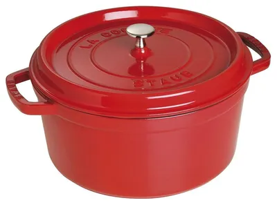 Zdjęcie produktu dla Patelnia/rondel żeliwny, 28 cm, kolor: wiśnia