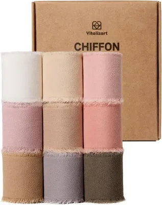 Productafbeelding van Lint - Gemengd - 9 kleuren - 3,8 cm x 24,6 m - Cadeaulint - Breed - Bruiloft - Chiffonlint - Stoffen lint voor bruiloftsuitnodigingen