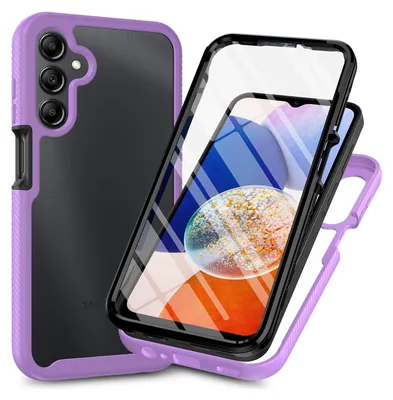 Image de Etui pour Samsung Galaxy A05s, bumper avec protecteur d'écran 360° intégré, étui de protection intégrale Violet