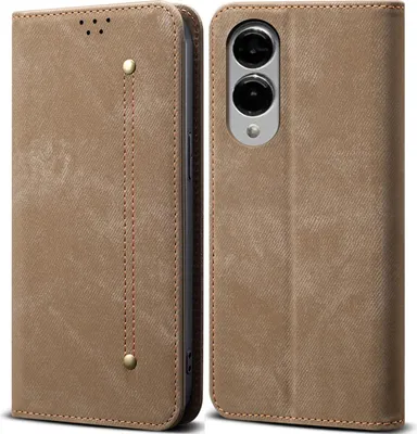 Produktbild von Hülle für Samsung Galaxy S25 Edge Leder Brieftasche Flip Bookstyle Schutzhülle mit Standfunktion Khaki