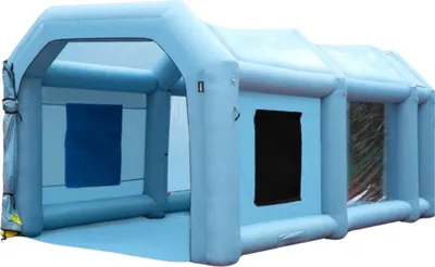 Obrázek produktu pro Nafukovací stříkací kabina – včetně systému vzduchového filtru – lakovací stan 5×2,2×2,1 m – 480 W/750 W Anti-Spray – Airbrush – Spray Booth – skládací