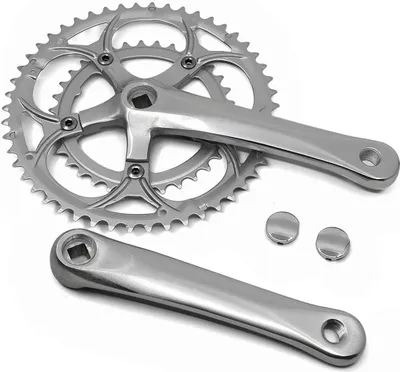 Produktbild von Tretkurbel 34 / 50 Zahn 2-Fach Racing Crank Aluminium Kurbelgarnitur Silber