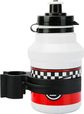 Produktbild von POLISPORT Wasserflasche Race + Flaschenhalter Weiß Clip On Cap 350ml