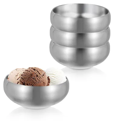 Image de Lot de 4 bols à sauce en acier inoxydable, capacité de 150 ml