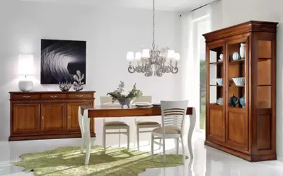 Produktbild von Esszimmer Set Garnitur Tisch Sideboard Vitrine Gruppe Essgarnitur 3tlg. Neu