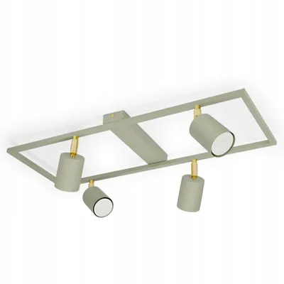 Zdjęcie produktu dla Lampa sufitowa LED Luxolar, 4-punktowa, GU10, 15 W, zielono-złota, regulowana i obrotowa, do salonu i jadalni